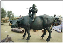 兒童放牛銅雕塑 兒童放牛銅雕塑