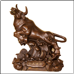 勢在必得銅牛擺件 勢在必得銅牛擺件