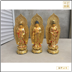 2米高西方三圣佛像鑄造 2米高西方三圣佛像鑄造