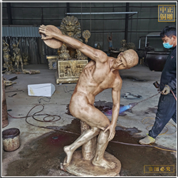 純銅校園鐵餅人物雕塑 純銅校園鐵餅人物雕塑