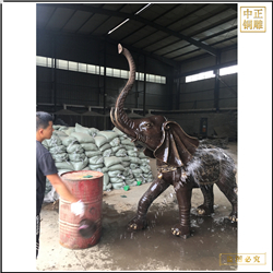 酒店別墅門口銅雕大象加工制作 酒店別墅門口銅雕大象加工制作