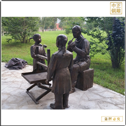 公園吹糖人銅雕塑鑄造 公園吹糖人銅雕塑鑄造