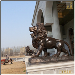 酒店門口銅獅子加工鑄造 酒店門口銅獅子加工鑄造