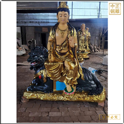 純銅文殊普薩佛像擺件 純銅文殊普薩佛像擺件