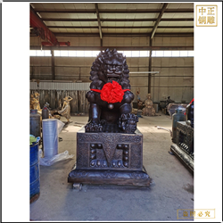 銅獅子踩小獅子擺件 銅獅子踩小獅子擺件