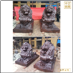 西方爬式銅獅子鑄造 西方爬式銅獅子鑄造