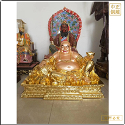 鎏金彌勒佛銅像 鎏金彌勒佛銅像