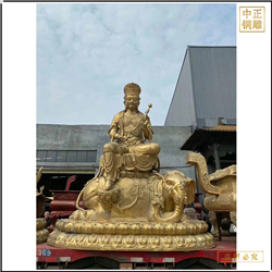 純銅文殊普賢菩薩佛像 純銅文殊普賢菩薩佛像