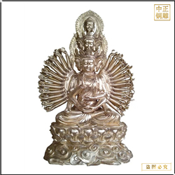 純銅鎏金千手千眼觀世音銅像 純銅鎏金千手千眼觀世音銅像