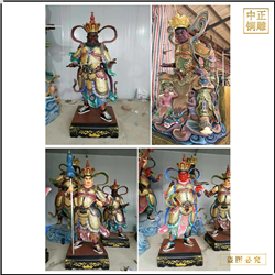 大型彩繪四大天王銅像定制 大型彩繪四大天王銅像定制