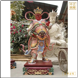 坐像四大天王銅彩繪雕塑 坐像四大天王銅彩繪雕塑