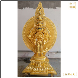 鎏金千手觀音銅像定制廠 鎏金千手觀音銅像定制廠