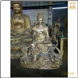 純銅文殊普賢佛像可定制 純銅文殊普賢佛像可定制