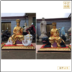 貼金彩繪文殊普賢佛像 貼金彩繪文殊普賢佛像