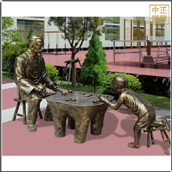 老人下象棋人物雕塑 老人下象棋人物雕塑