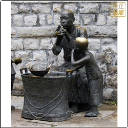 商業(yè)街吹糖人銅像 商業(yè)街吹糖人銅像