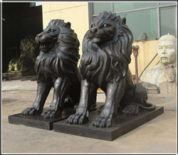 銅匯豐獅一對 銅匯豐獅一對