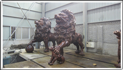 大門口銅獅子雕塑 大門口銅獅子雕塑