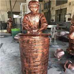 仿銅炒茶雕塑 仿銅炒茶雕塑